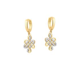 Imagem do produto Brinco Eos Argola Nó do Amor Liso e Cravejado Folheado a Ouro 18k
