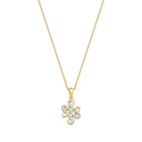 Imagem do produto Colar Eos Nó do Amor Liso e Cravejado com Zircônias Folheado a Ouro 18K