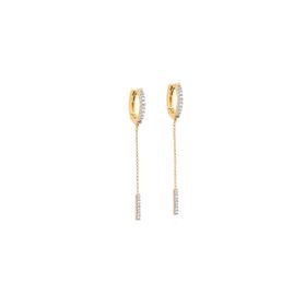 Imagem do produto Brinco Argola com Fio Cravejado Folheado a Ouro 18k