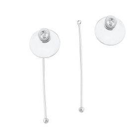 Imagem do produto Brinco 2 em 1 Medalha com Zircônia e Aste Rígida Pendente Prata 925