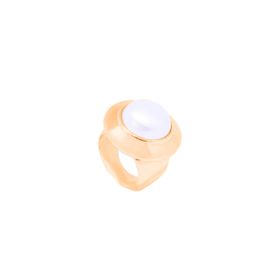 Imagem do produto Anel Aro Largo com Pérola Folheado a Ouro 18k