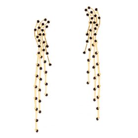 Imagem do produto Brinco Magnificent Astes com Zircônias Negras Folheado a Ouro 18k