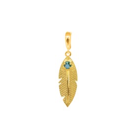 Imagem do produto Pingente Folha com Cristal Verde Folheado a Ouro 18k