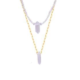 Imagem do produto Colar Duplo com Cristais Folheado a Ouro 18K