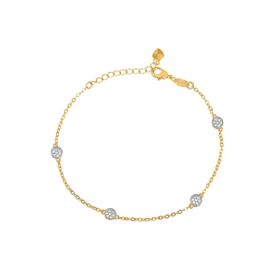 Imagem do produto Pulseira Stelle com Círculos Cravejados de Zircônias Folheada a Ouro 18K