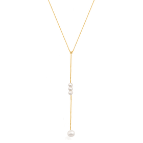 Imagem do produto Colar em Y com 4 Pérolas Folheado a Ouro 18K