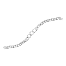 Imagem do produto Pulseira Brillantring com Elos Lisos e Cravejados de Zircônias Prata 925