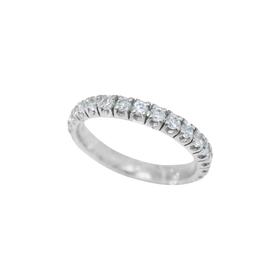 Imagem do produto Anel Brillantring Aro Fino Cravejado de Zircônias Prata 925 Folheado a Ródio