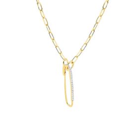Imagem do produto COLAR STELLE ELO CARTIER COM ALFINETE DE ZIRCÔNIAS 45CM FOLHEADO A OURO 18K
