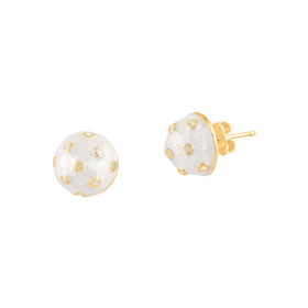 Imagem do produto Brinco de Resina com Zircônias Coloridas Folheado a Ouro 18k