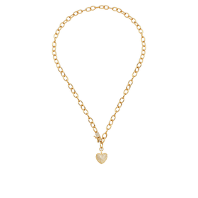 Imagem do produto Colar Love Me com Coração e Fecho Frontal Cravejados de Zircônias Folheado a Ouro 18k