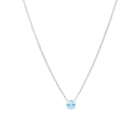 Imagem do produto Colar Greenie Ponto de Luz com Cristal Aqua Prata 925