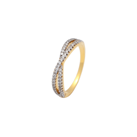 Imagem do produto Anel Stelle Aro Geométrico Cravejado de Zircônias Folheado a Ouro 18k