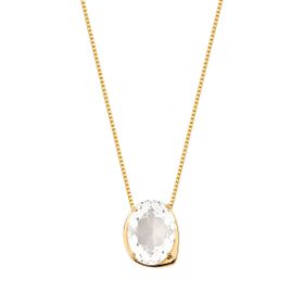 Imagem do produto Colar Feel Cristal Oval Assimétrico Folheado a Ouro 18k