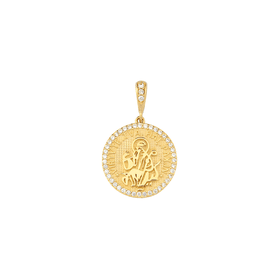 Imagem do produto Pingente de Ouro 10K Medalha São Bento Cravejada de Zircônias New Gold