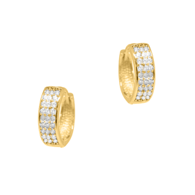 Imagem do produto Brinco de Ouro 10k Argola Grande Cravejado em Zircônia New Gold