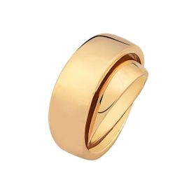 Imagem do produto Anel Largo Aros Cruzados Liso Folheado a Ouro 18k