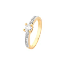 Imagem do produto Anel Stelle Solitário com Aro Cravejado Folheado a Ouro 18k