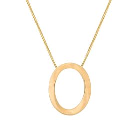 Imagem do produto Colar Fosco Orgânico Geométrico Oval Folheado a Ouro 18K
