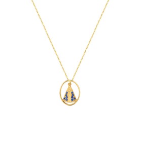 Imagem do produto Colar de Ouro 10k Nossa Senhora Aparecida com Zircônias Azuis New Gold