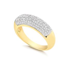 Imagem do produto Anel Aro Grosso Cravejado de Zircônia Folheado a Ouro 18k
