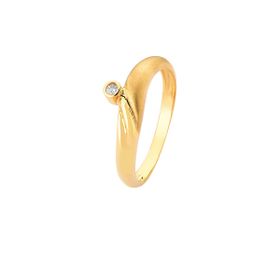 Imagem do produto Anel de Ouro 10k Aro Fino Liso Fosco com Zircônia New Gold
