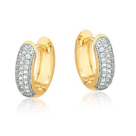 Imagem do produto Brinco Stelle Argola Pequena Cravejado de Zircônias Folheado a Ouro 18k