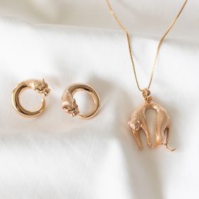 Imagem do produto Brinco Pantera Vírgula Folheado a Ouro 18k