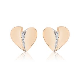 Imagem do produto Brinco Coração Estilizado Cravejado com Zircônias Folheado a Ouro 18k