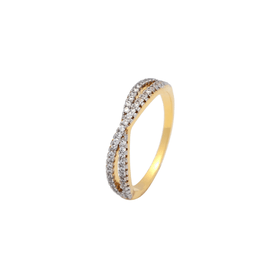 Imagem do produto Anel Stelle Aro Geométrico Cravejado de Zircônias Folheado a Ouro 18k