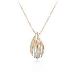 Imagem do produto Colar Confiança com Pingente Gota com Linhas Cravejada de Zircônias Folheado a Ouro 18k