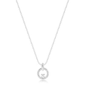 Imagem do produto Colar com Pingente Círculo Cravejado de Zircônias com Carré Prata 925