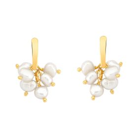 Imagem do produto Brinco Alegria Cacho com Pérolas Naturais Folheado a Ouro 18k