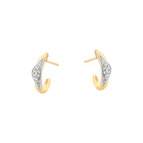 Imagem do produto Brinco Confiança Meia Argola Mini Cravejado de Zircônias Folheado a Ouro 18k