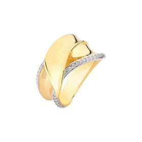Imagem do produto Anel Confiança Entrelaçado com Zircônias Folheado a Ouro 18k