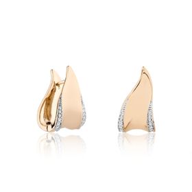 Imagem do produto Brinco Confiança Liso com Filete de Zircônias Folheado a Ouro 18k