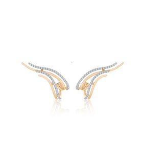 Imagem do produto Brinco Confiança Linhas com Filete Cravejado de Zircônias Folheado a Ouro 18k