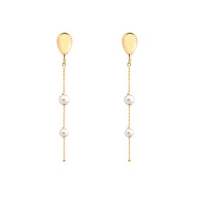 Imagem do produto Brinco de Ouro 10k Fio com Pérolas Shell New Gold