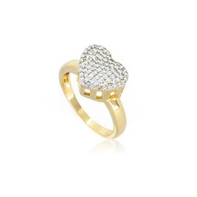 Imagem do produto Anel Stelle Coração Cravejado de Zircônias Folheado a Ouro 18k
