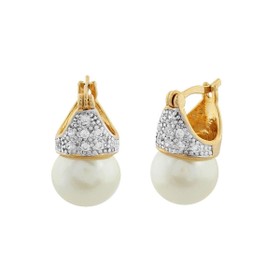 Imagem do produto Brinco com Perola Stelle Cravejado de Zircônias Folheado a Ouro 18k