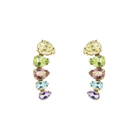 Imagem do produto Brinco Ear Cuff em Ouro 10k com Gotas Coloridas New Gold