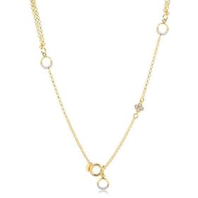 Imagem do produto Colar Círculos e Flor Com Zircônias Folheado a Ouro 18k