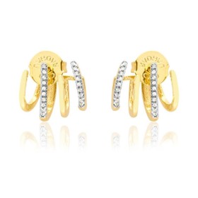 Imagem do produto Brinco Ear Cuff Cravejado de Zircônias Folheado a Ouro 18k
