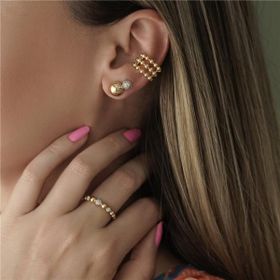 Imagem do produto Anel com Esferas Cravejado de Zircônias Folheado a Ouro 18k