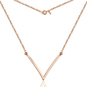 Imagem do produto Colar com Detalhe V Prata 925 com Banho Rosé