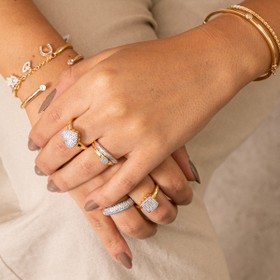 Imagem do produto Anel Stelle Coração Cravejado de Zircônias Folheado a Ouro 18k