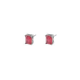 Imagem do produto Brinco com Zircônia Baguete Pink Folheado a Ródio Negro