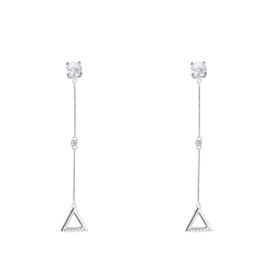 Imagem do produto Brinco Pontos de Luz e Triângulo Prata 925 com Banho de Ródio New Dreams