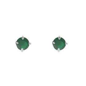 Imagem do produto Brinco Redondo Verde Cravejado Prata 925