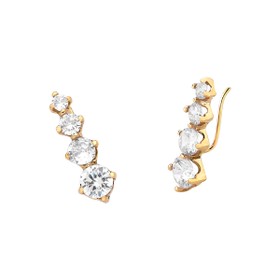 Imagem do produto Brinco Ear Hook com Quatro Zircônias Ouro 10K New Gold